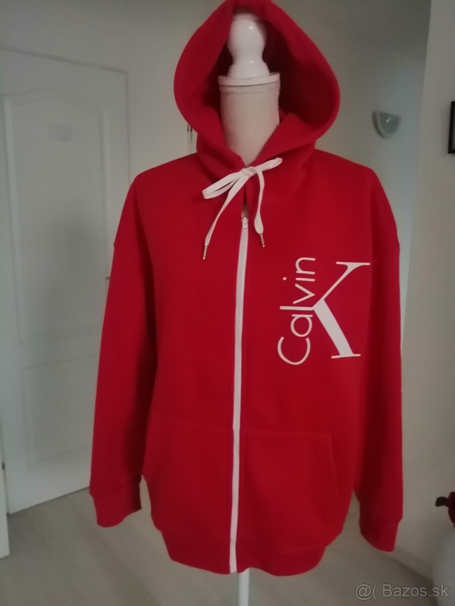 Mikina dámska nova značková Calvin Klein červená vel. L