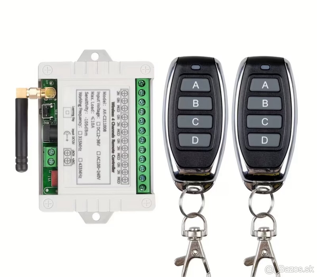 DC 12,24,36v 4-kdiaľkový ovládač, spínač, prijímač