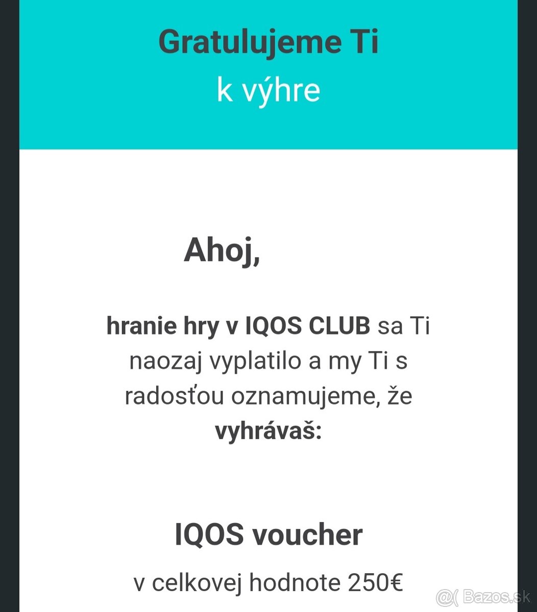 poukážky za 250€ I Q O S