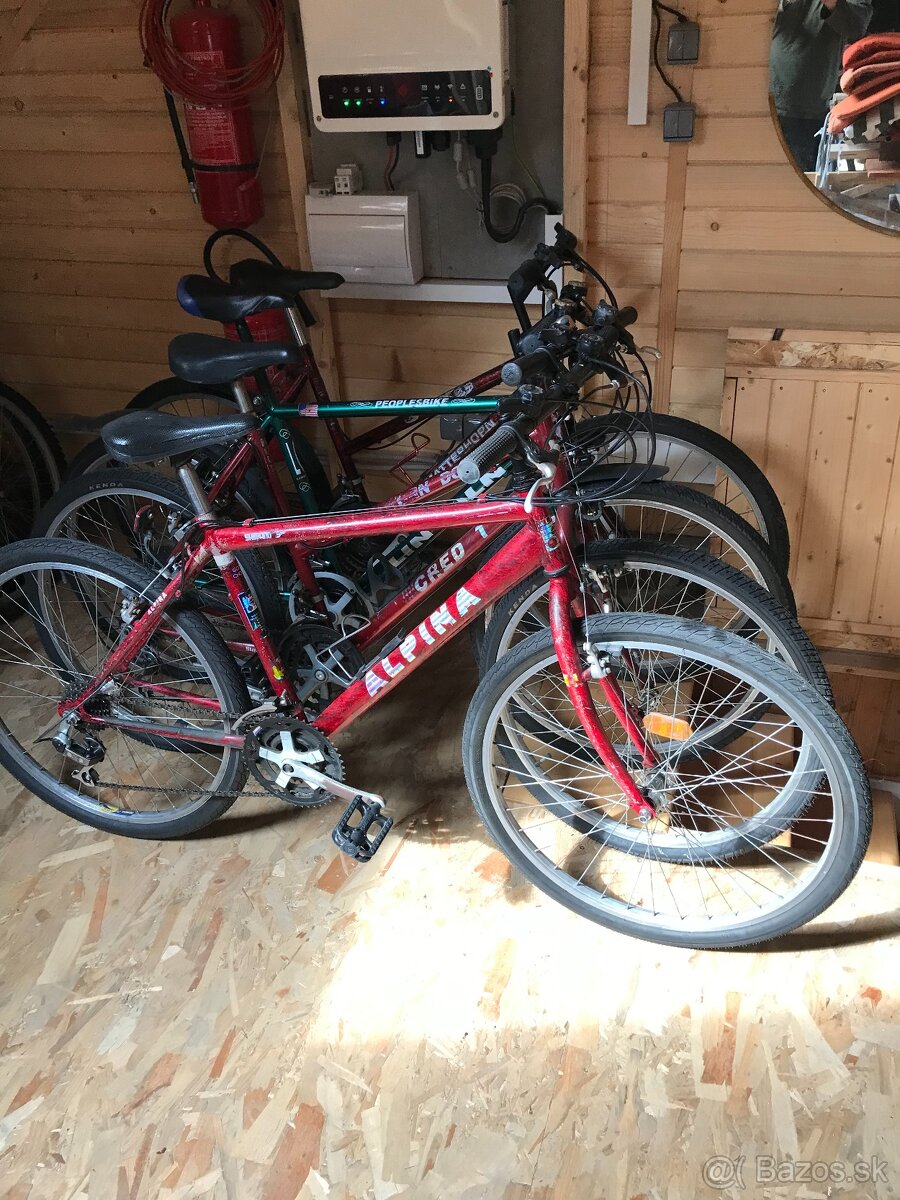 Predám 4 horské bicykle staršie pojazdné plne funkčné