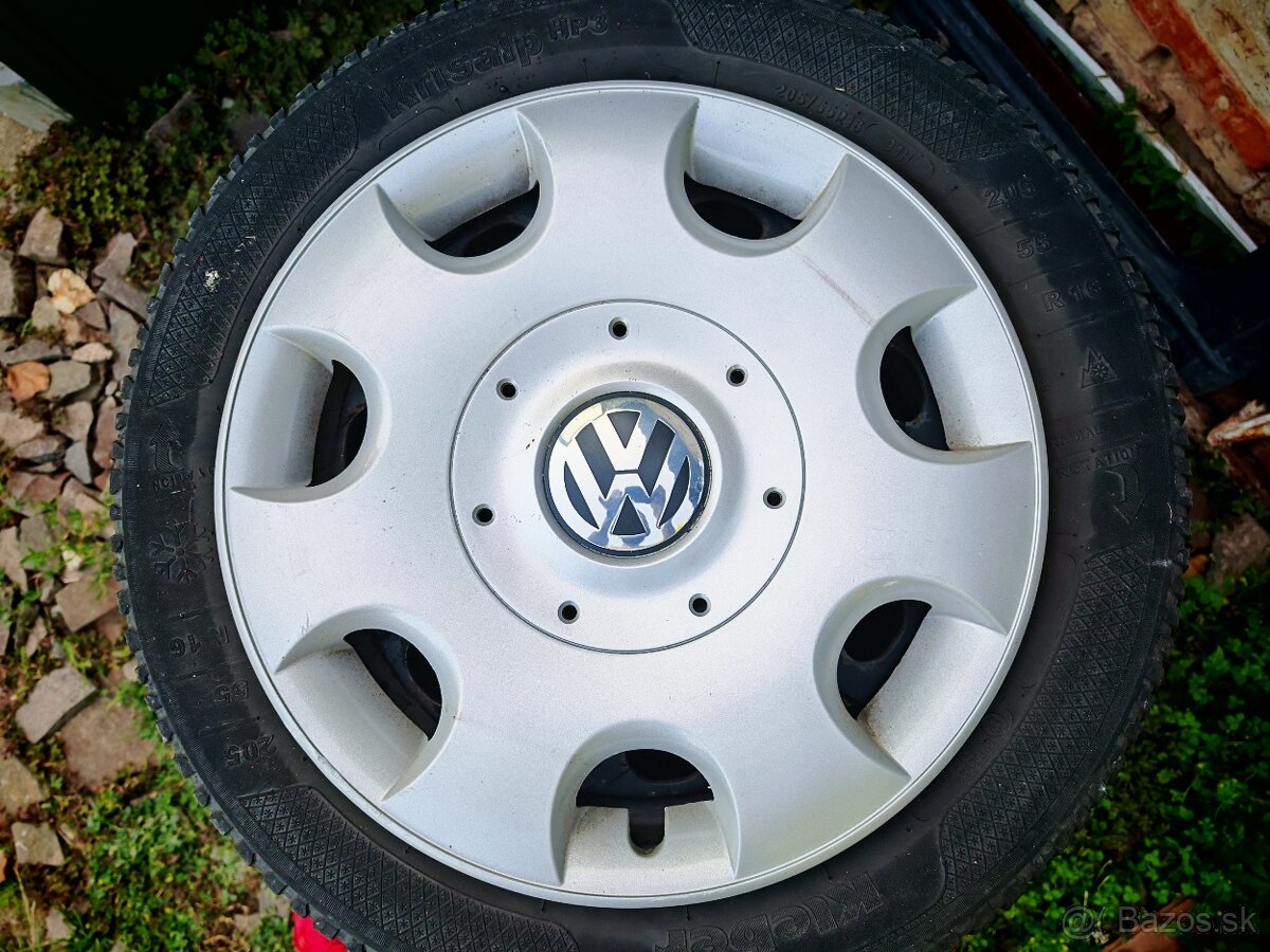 VW PLECHÁČE 5X112 SO ZIMNÝMI PNEU KLEBER HP3 205/55 R16
