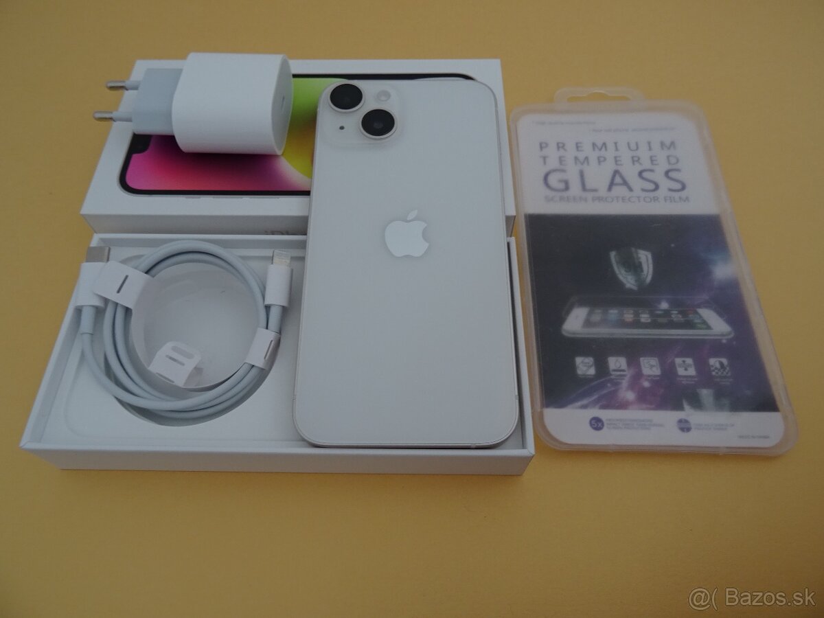 iPhone 14 128GB STARLIGHT - ZÁRUKA 1 ROK - PERFEKTNÝ STAV