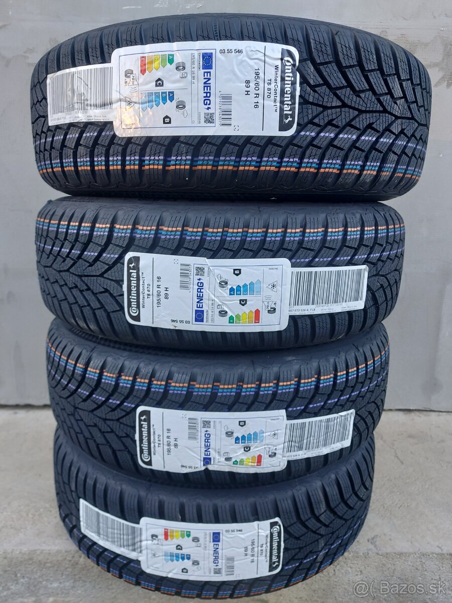 4ks NOVÉ 195/60 R16 89H CONTINENTAL zimné pneu