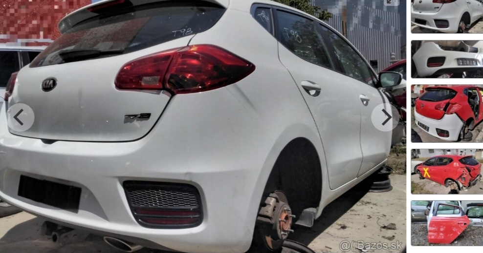 KIA CEED 1.4 CRDI 2016 predám ZADNÝ NÁRAZNÍK, ZADNÉ SVETLO,