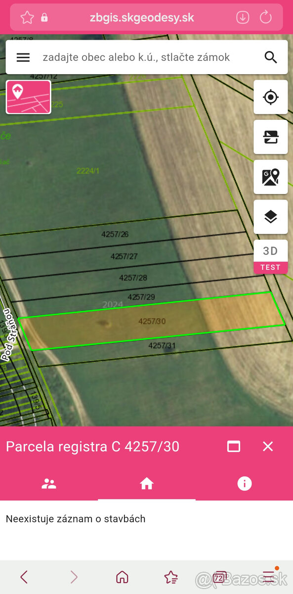 Predám pozemok v Liptovských Sliačoch s povolením na IBV