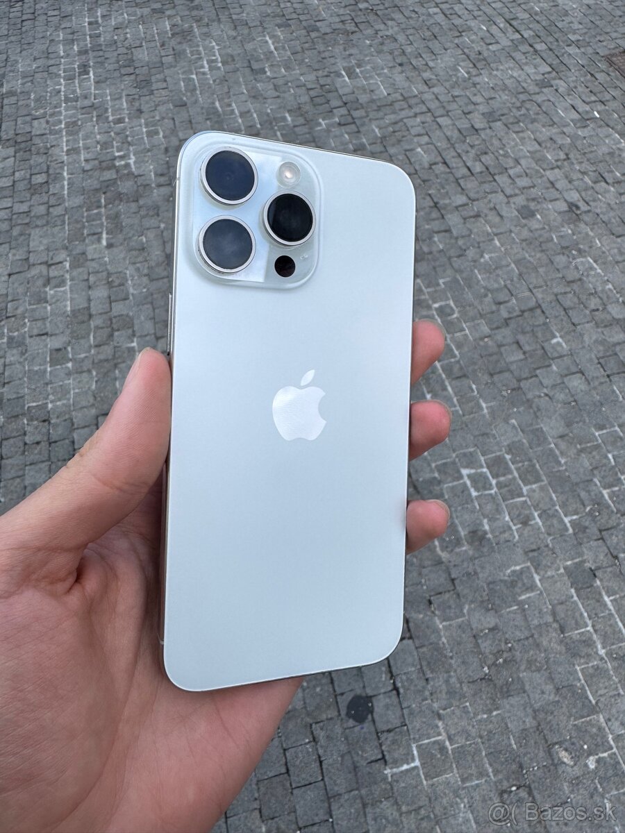 iPhone 15 PRO MAX 256GB BIELY 88% BATÉRIA