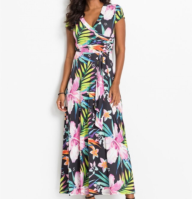 Maxi šaty 40/42 s kvetmi