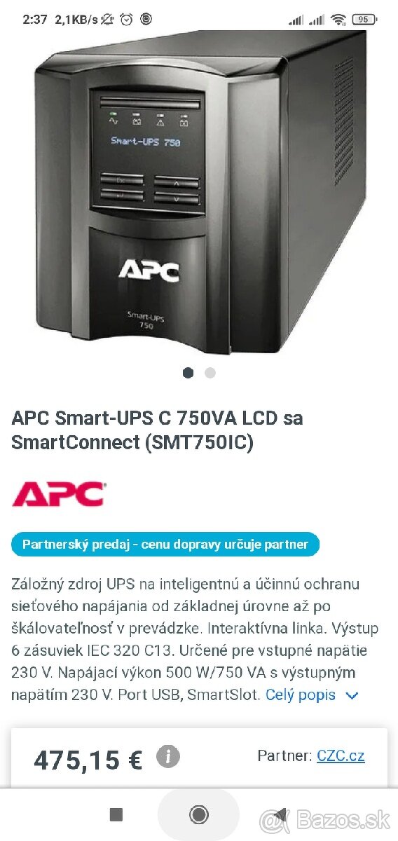 APC Smart-UPS C 750VA LCD 230 V