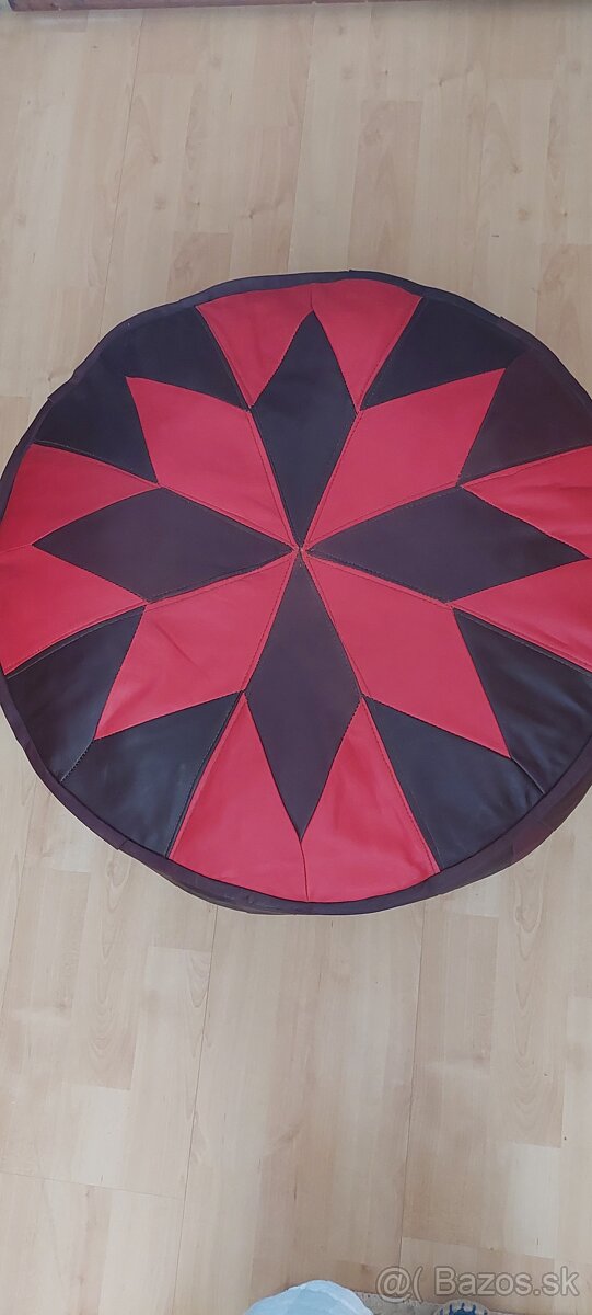 Boho kožený puf taburet NOVÝ