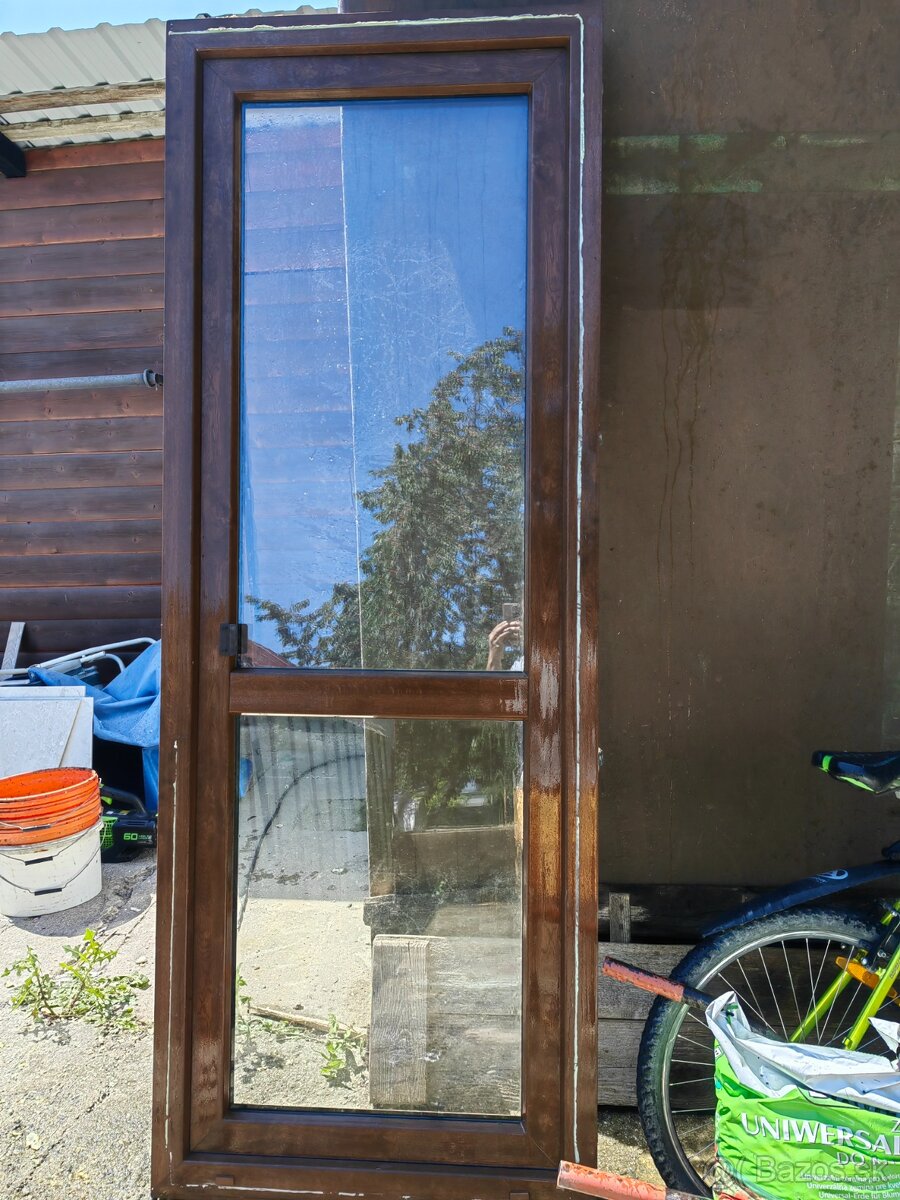 Balkónové dvere 90x240 farba orech