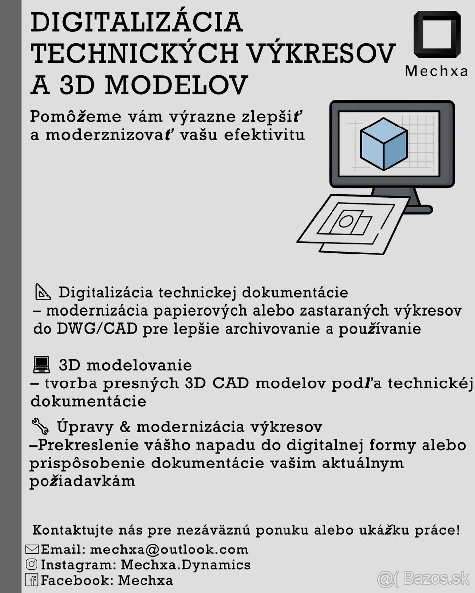 Ponuka-Digitalizácia výkresov a 3D modelovanie