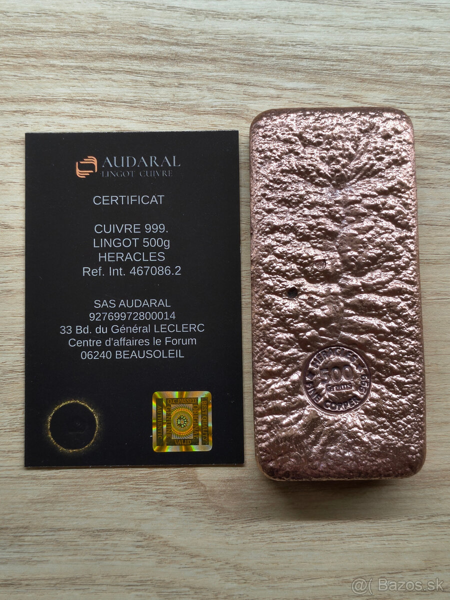 509g medená investičná tehlička 999.