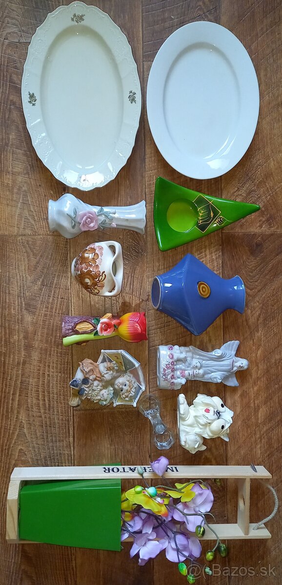 Porcelánové dekorácie sošky a podnosy