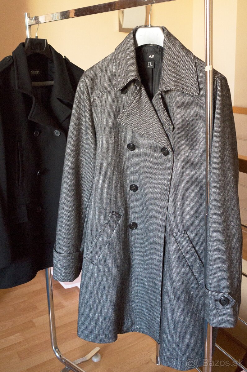 Pánsky dvojradový  kabát sivý V50 NOVÝ