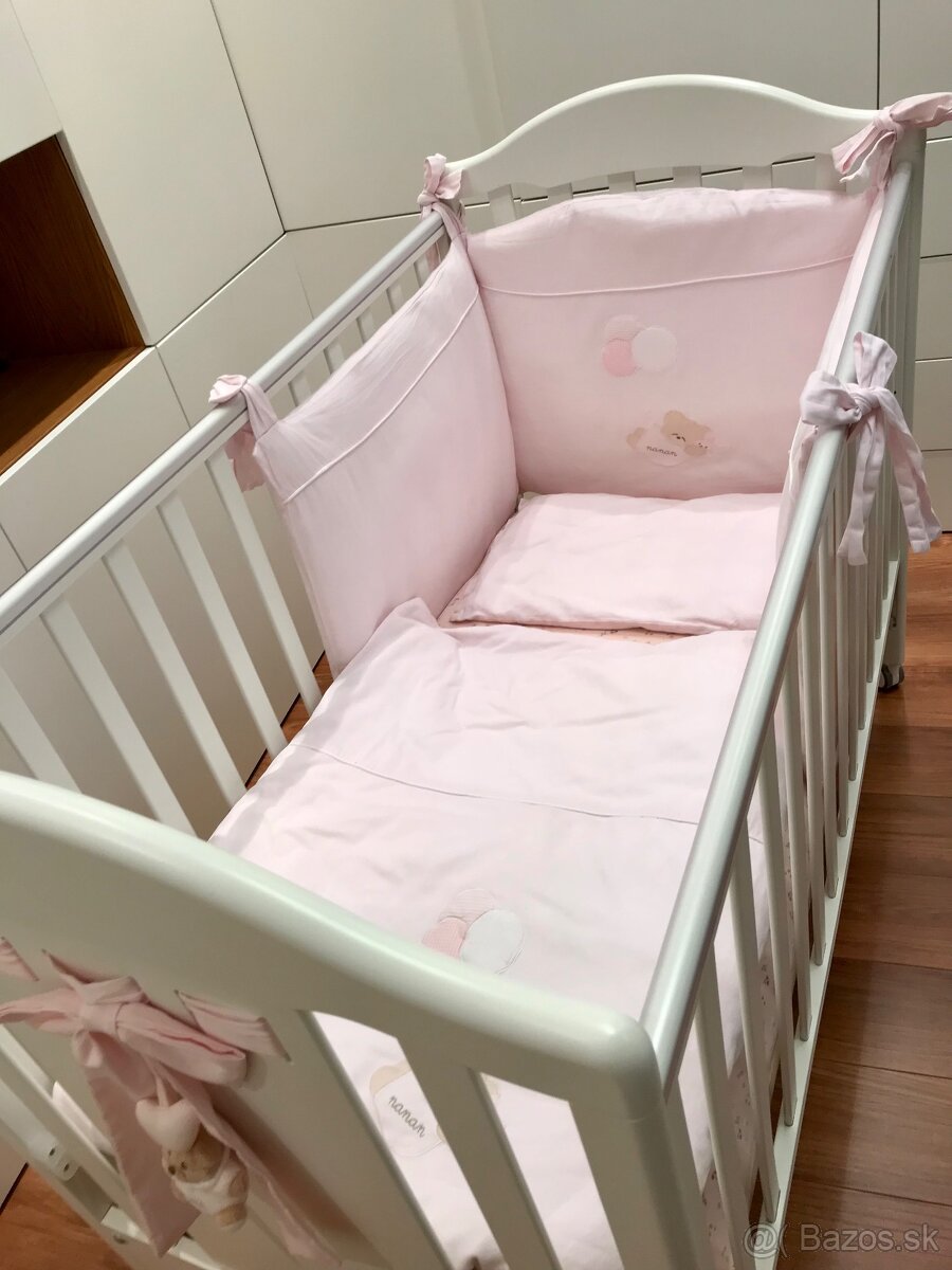 Detská postielka Nanan Puccio ružová