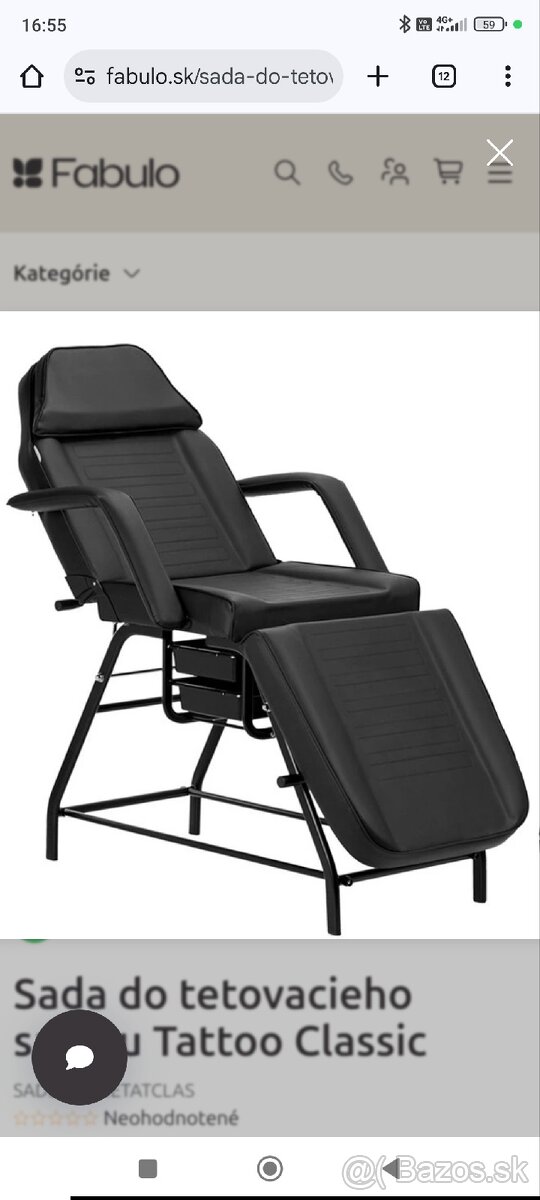 Kreslo pre kozmetiku, tetovanie