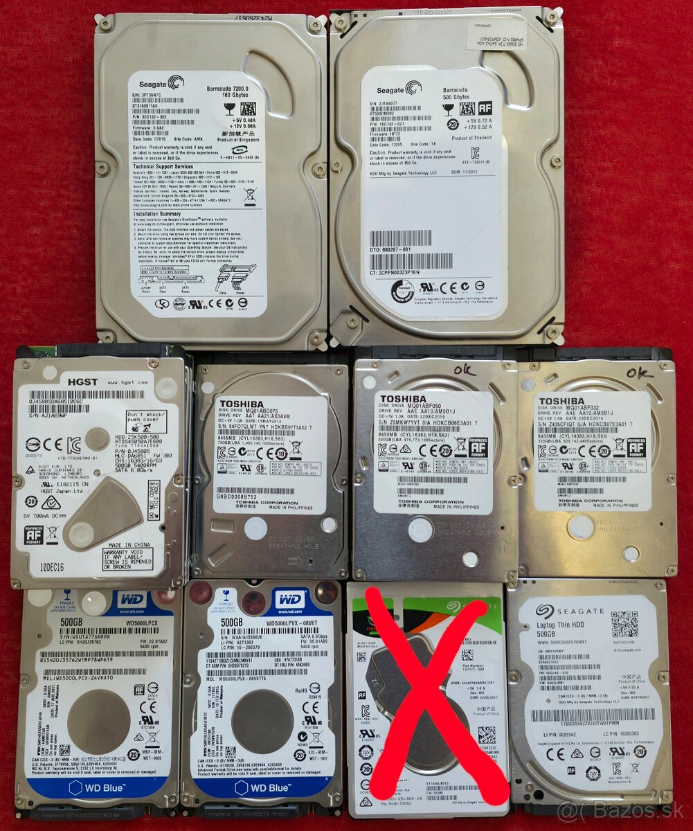 Predám harddisky (HDD) - plne funkčné - citaj v texte