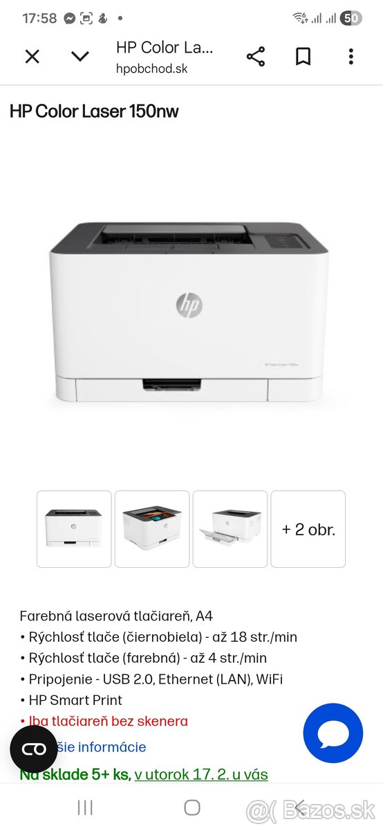 Tlačiareň HP color laser 150