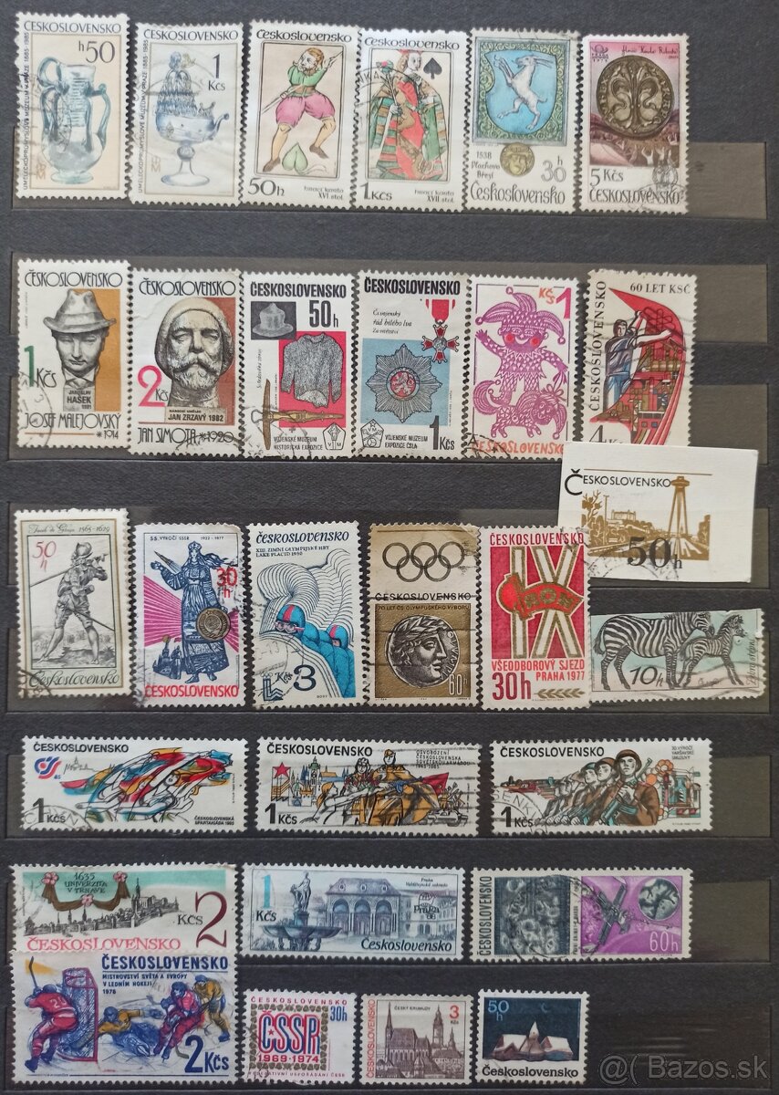 Zbierka poštových známok ČESKOSLOVENSKO 157 ks