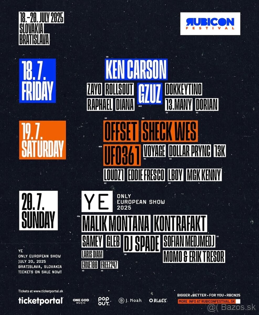 Predám lístok “golden circle” na Rubicon festival