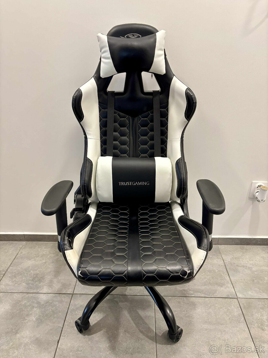 Herná Stolička - Gaming Chair | TrustGaming čierno-biela