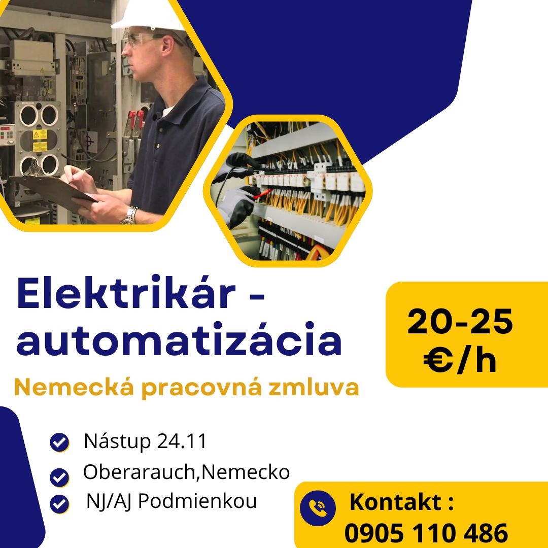 Hľadáme elektrikárov do Nemecka na nemeckú zmluvu