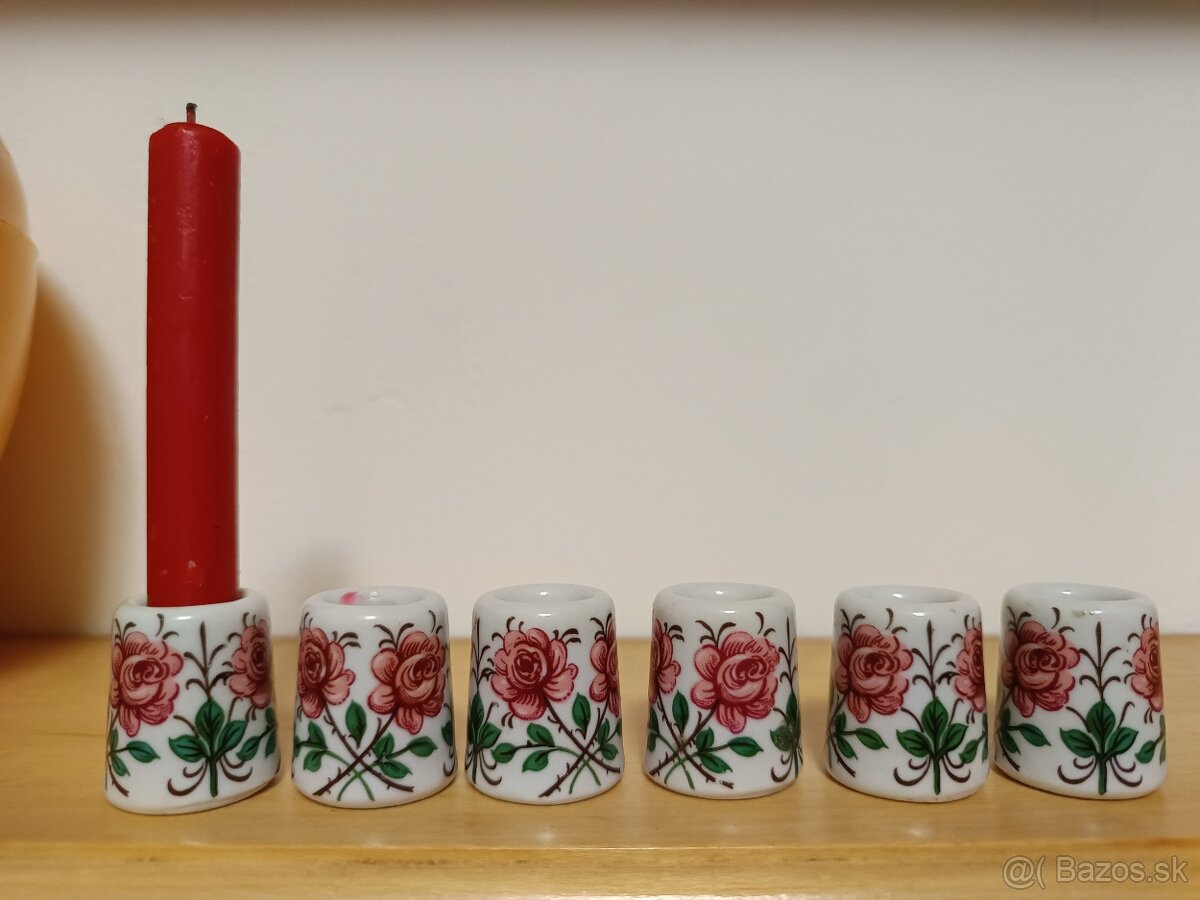 Porcelánové stojany na sviečky – set 6 ks