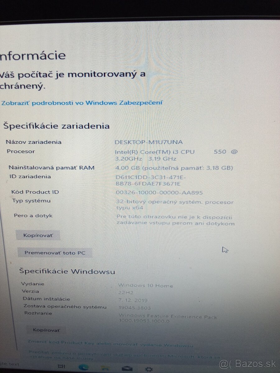 Predám stolny PC + monitor, klávesnica a myš