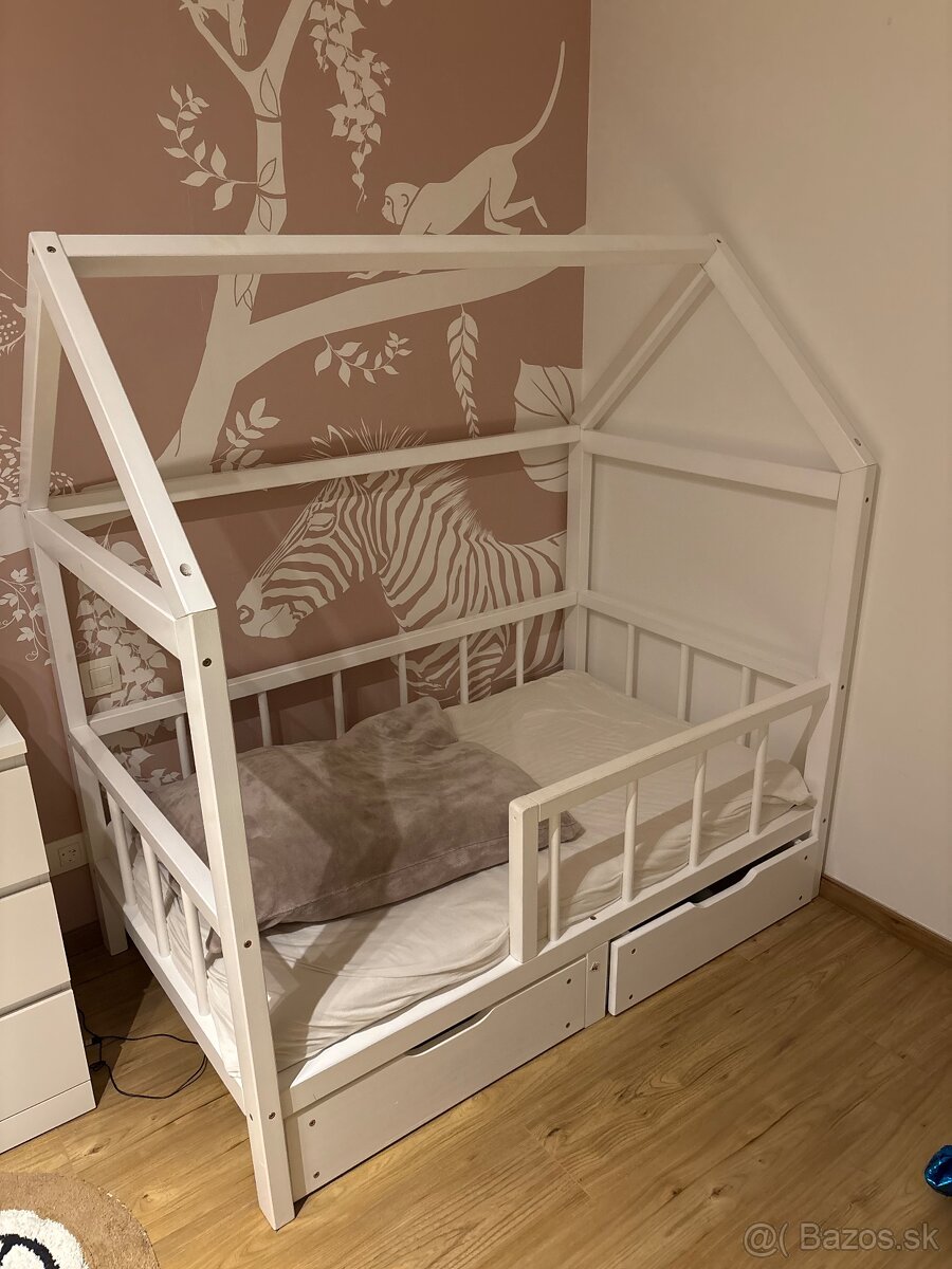 Detska montesori postel v tvare domu