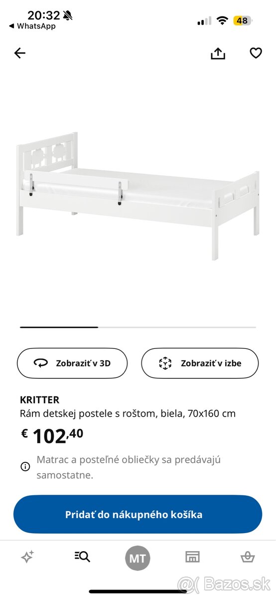 Predám detskú postel ikea
