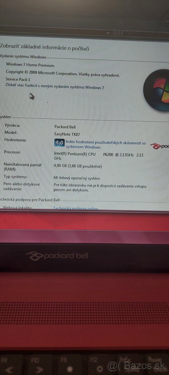 Notebook Packard Bell