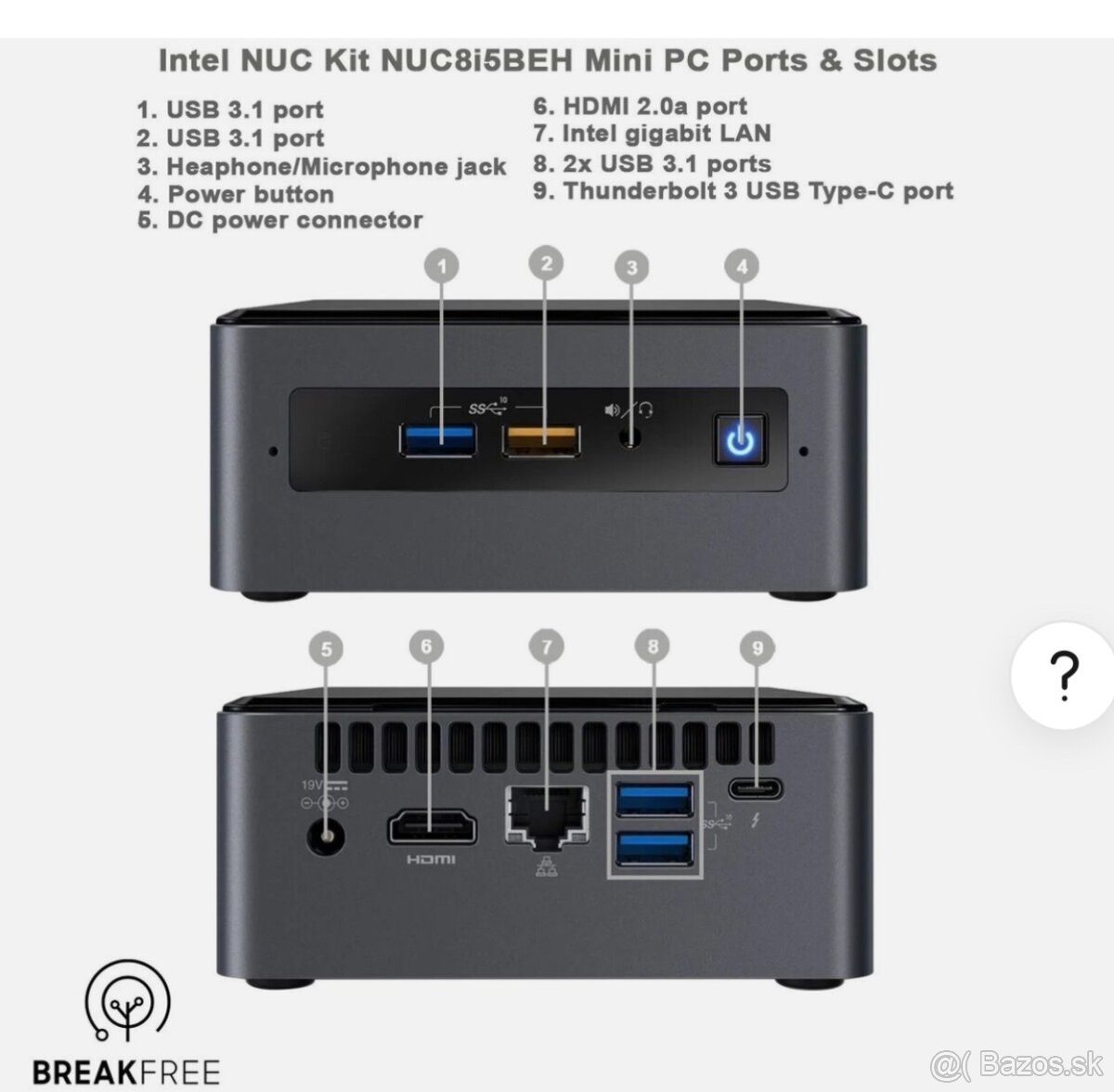 Intel NUC NUC8i5BEH ešte vo fóliI