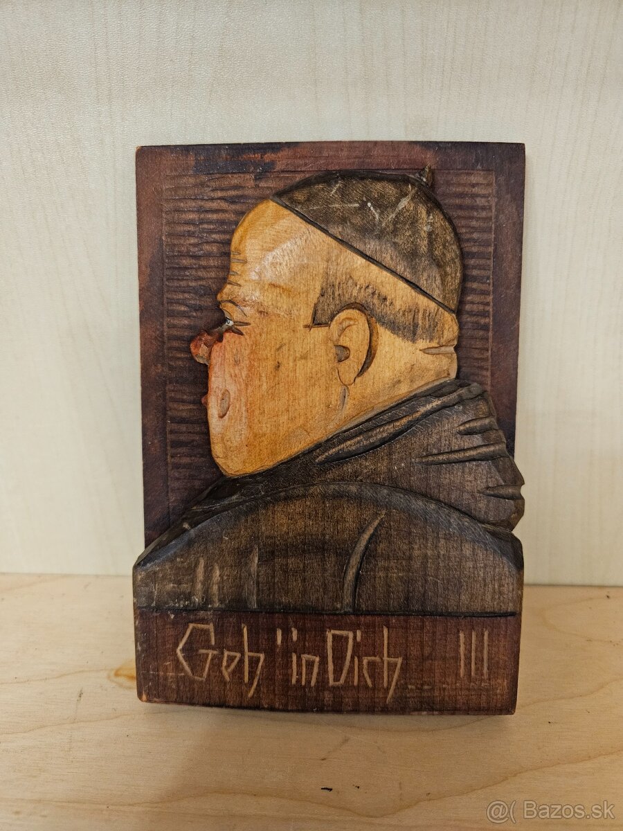 Drevený obrázok mnícha cena 10€/15x10cm/
