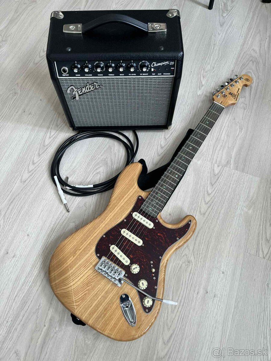 SX Guitars Stratocaster + Fender Champion 20