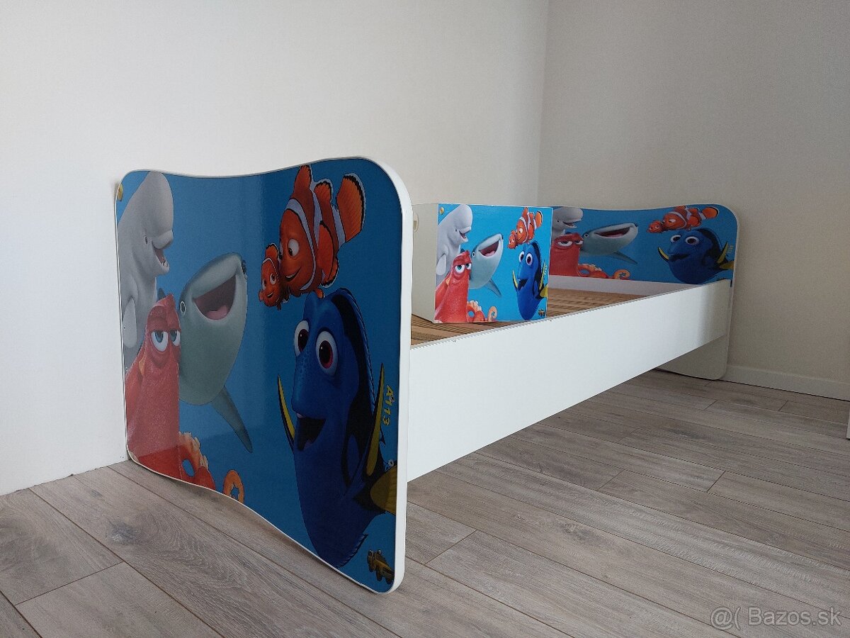 Posteľ a box na hračky Dory a Nemo