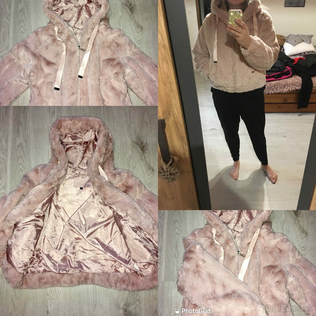 baby pink nova damska stylova kozusinova bunda-bombera