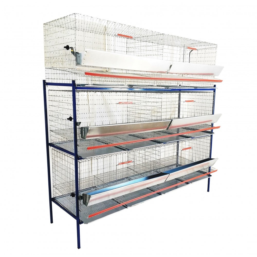 Trojposchodový stojan na chov nosníc