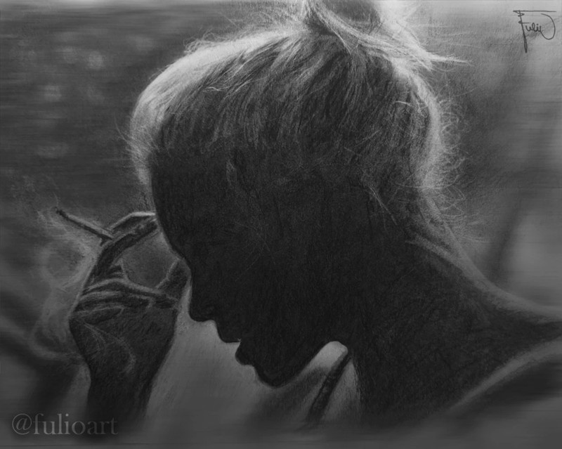 ''Z tieňa'' - Realistická kresba