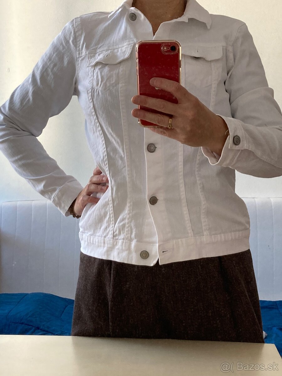 Biela riflova bunda 40