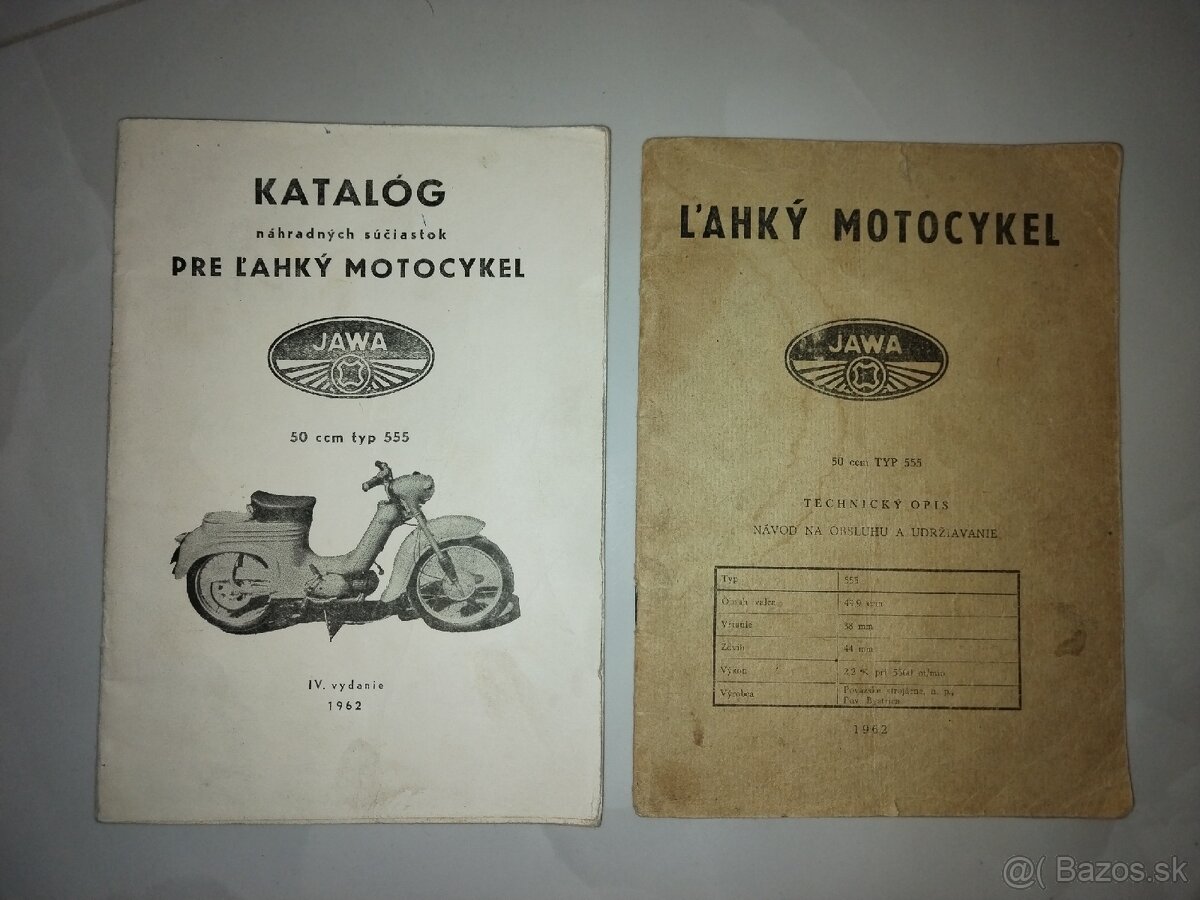 Jawa Pionier 555 návod a zoznam náhradných dielov