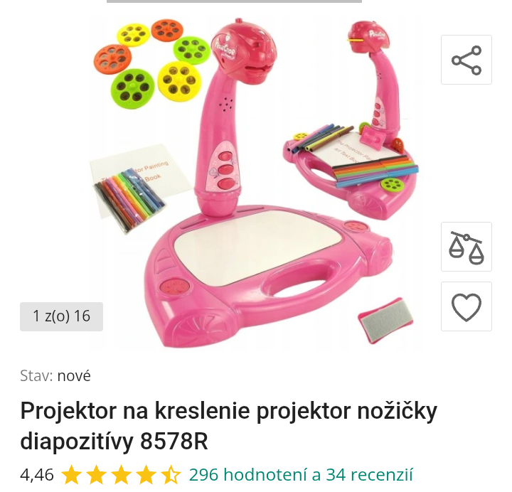 Detský projektor na kreslenie