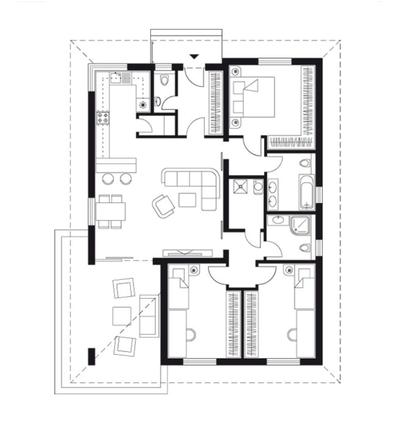 Novostavba, 4-izb. RD obec Dojč, UP 106,7 m2, pozemok 644 m2