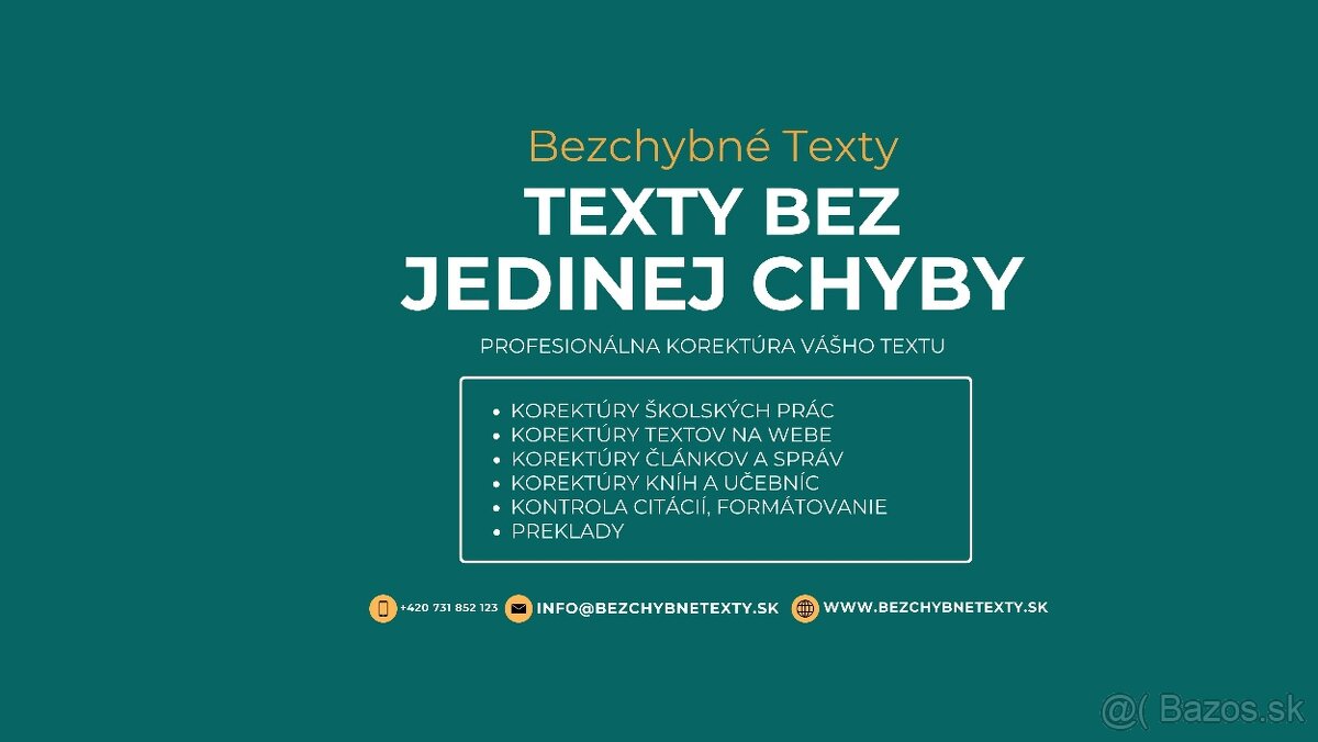 Korektúry odborných textov a iných materiálov