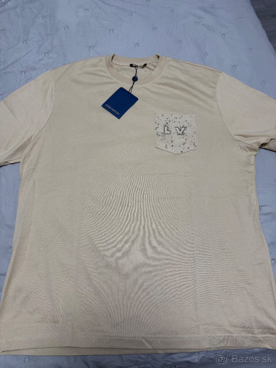 Louis Vuitton pánske tričko – béžové, veľkosť XXL