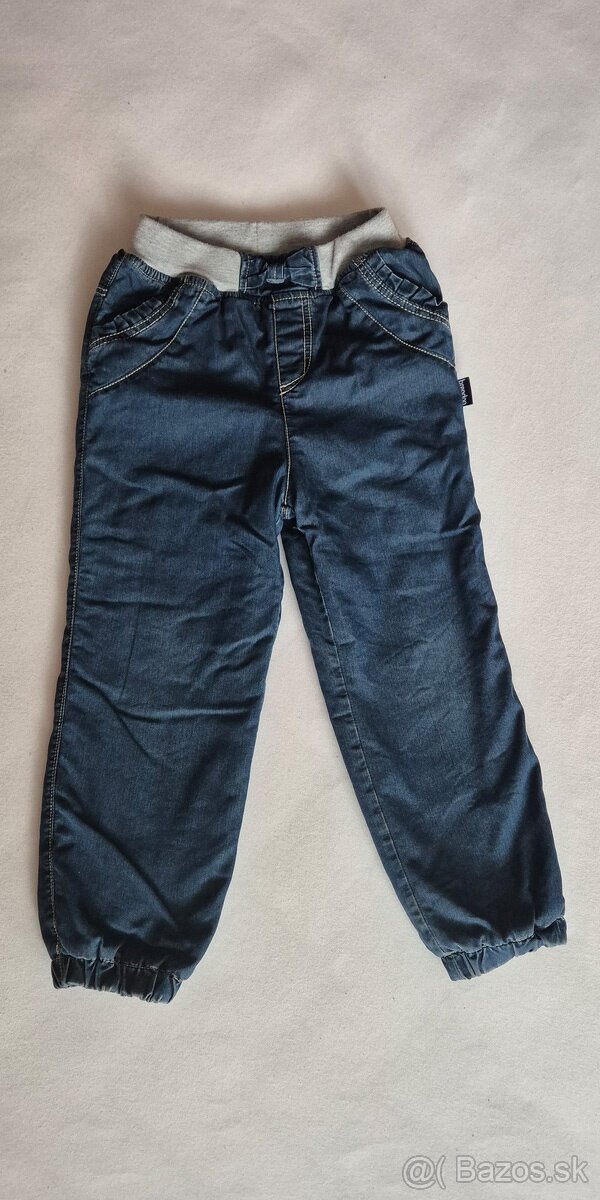 Zateplené detské rifle/nohavice 110