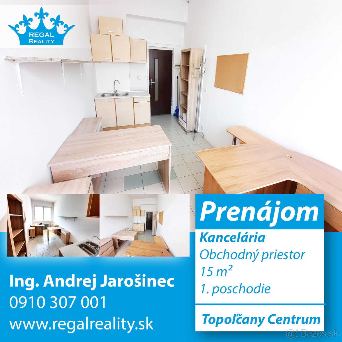 Kancelária s kuchynkou, 15 m2, Centrum, Topoľčany