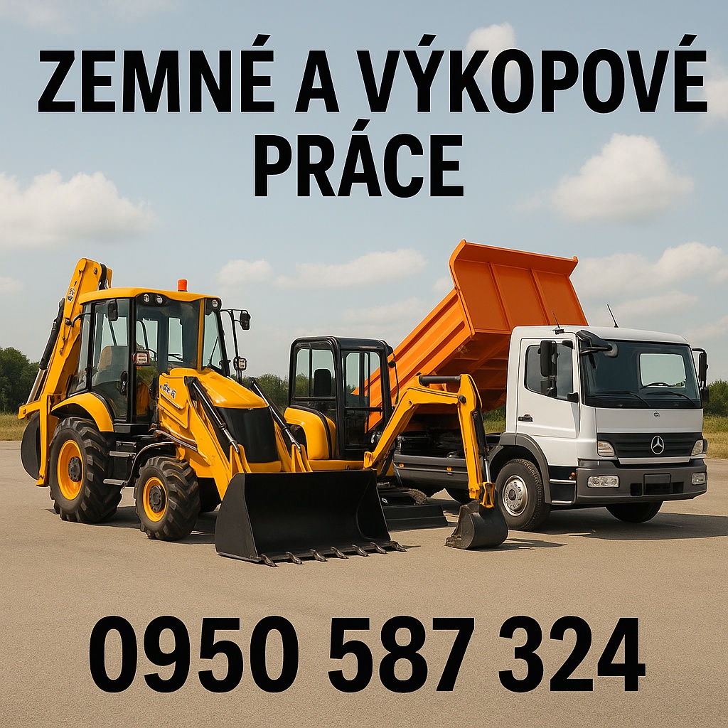 Zemné práce – traktorbagrom, minibagrom, dovoz materiálu