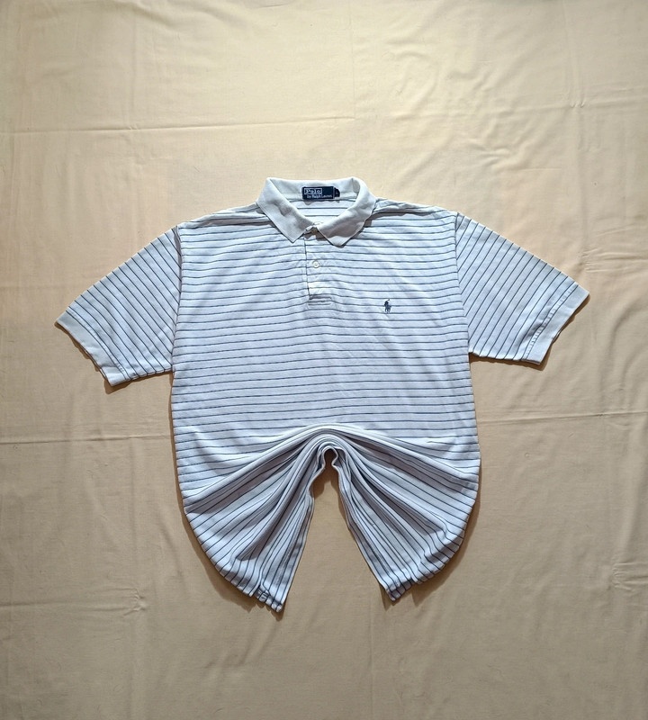 Polo Ralph Lauren biela polokošeľa s krátkym rukávom pruhy L