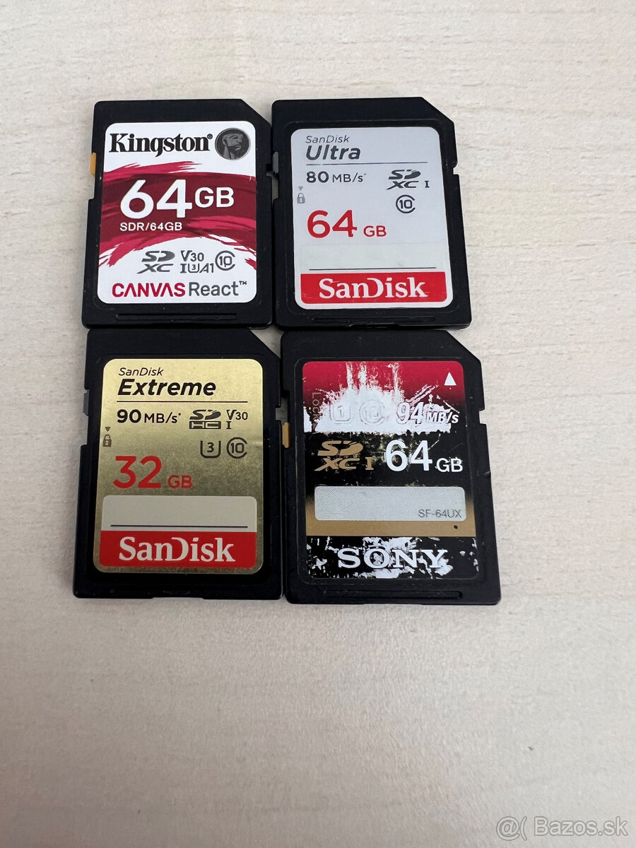 Pamäťové karty SDXC 32GB a 64 GB