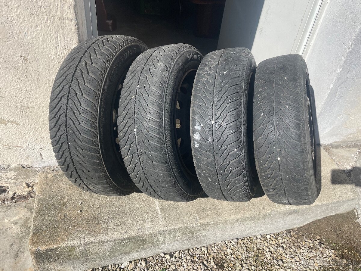 Predám  zimné kolesa na diskoch 175x65x14